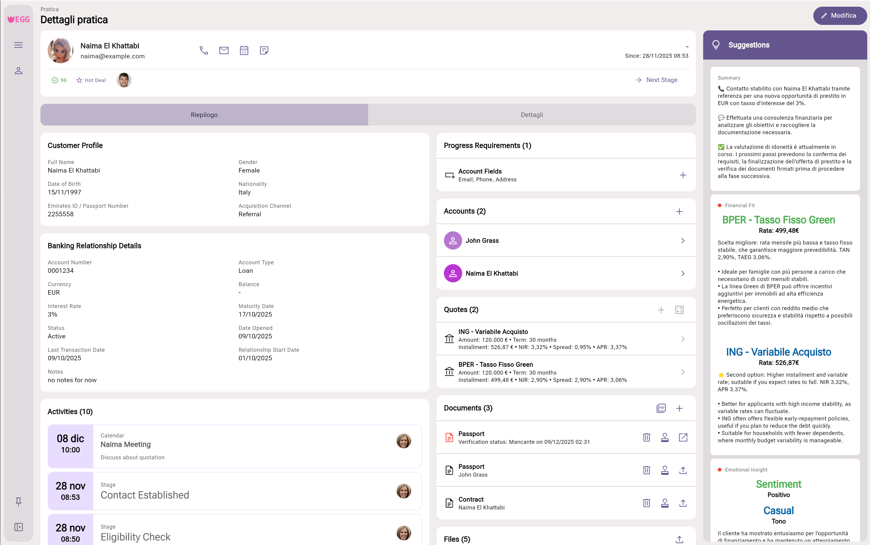 CRM con campi custom